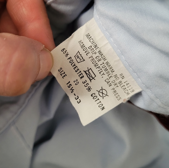 Elderado Pearl Snap Long Sleeve Western Shirt Button Up Blue Solid Never Iron - Picture 3 of 10